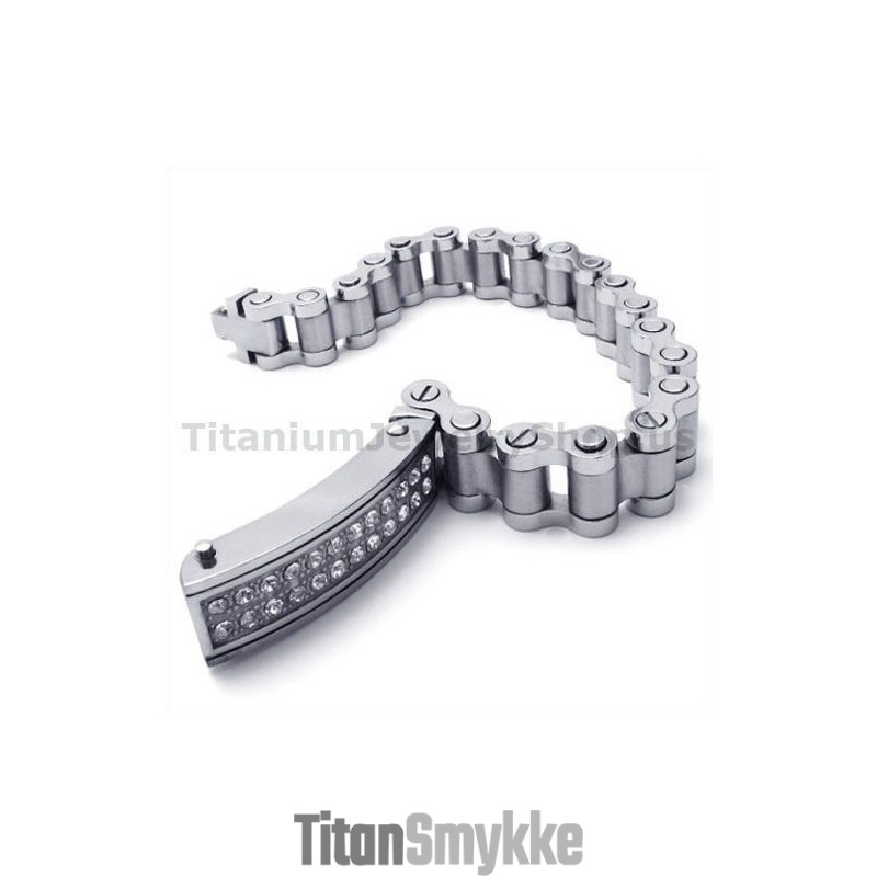 Herrearmbånd I Titanium Med Diamanter