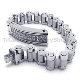 Herrearmbånd I Titanium Med Diamanter
