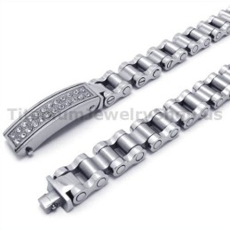 Herrearmbånd I Titanium Med Diamanter