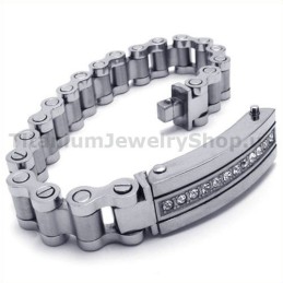 Herrearmbånd I Titanium Med Diamanter