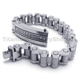Herrearmbånd I Titanium Med Diamanter
