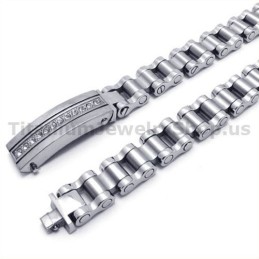 Herrearmbånd I Titanium Med Diamanter