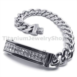 Herrearmbånd I Titanium Med Diamanter