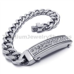 Herrearmbånd I Titanium Med Diamanter