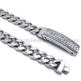 Herrearmbånd I Titanium Med Diamanter