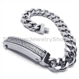 Herrearmbånd I Titanium Med Diamanter