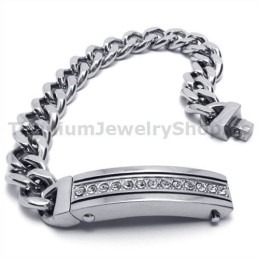 Herrearmbånd I Titanium Med Diamanter