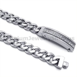 Herrearmbånd I Titanium Med Diamanter
