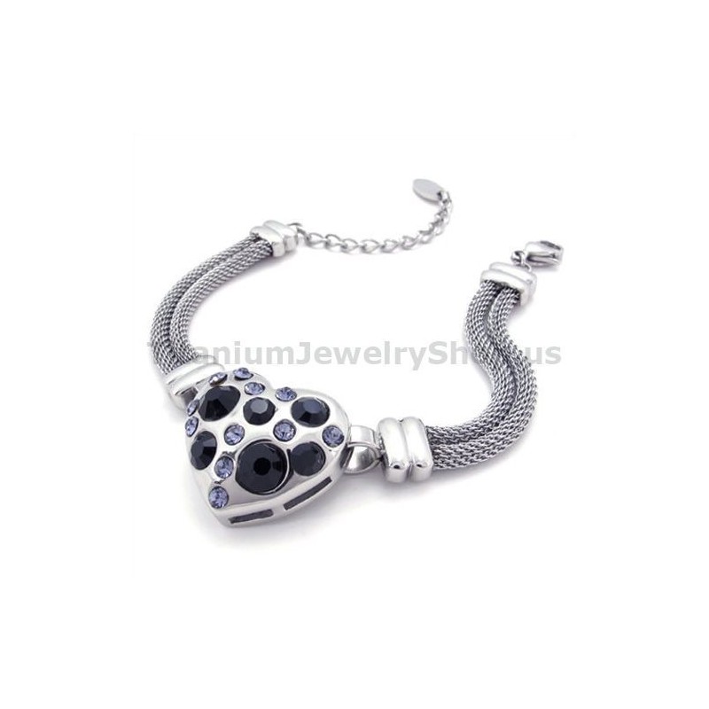 Dame Titaniumarmbånd Med Diamanter