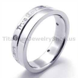 Ægte Kærlighed Titaniumring Med Diamant