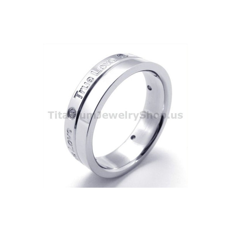 Ægte Kærlighed Titaniumring Med Diamant