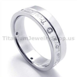 Ægte Kærlighed Titaniumring Med Diamant
