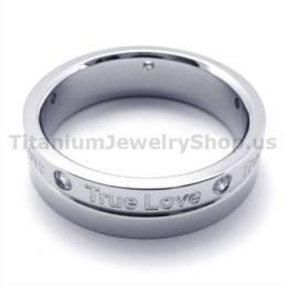 Ægte Kærlighed Titaniumring Med Diamant