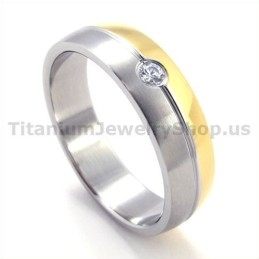 Titaniumring Med Diamant