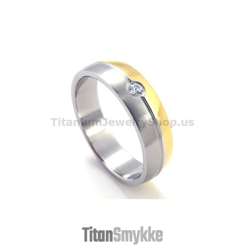 Titaniumring Med Diamant