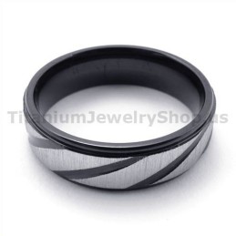 Sort Titaniumring Med Diamant