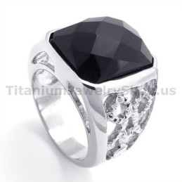 Titaniumring Med Zirkon