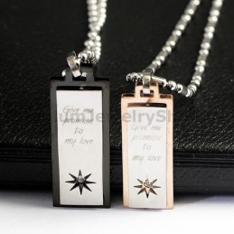 Kærlighedsforpligtelse Titanium Elskervedhæng Valentinsdagsgaver - Gratis Kæder