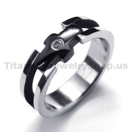 Krydsring I Titanium Med Diamant