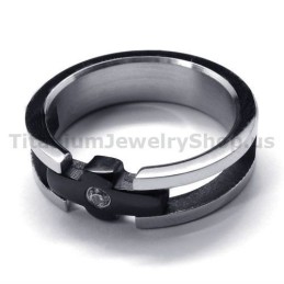 Krydsring I Titanium Med Diamant