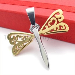 Guldvinger Dragonfly Titanium Kors Vedhæng