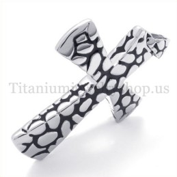 Sølv Scree Pattern Titanium Kors Vedhæng
