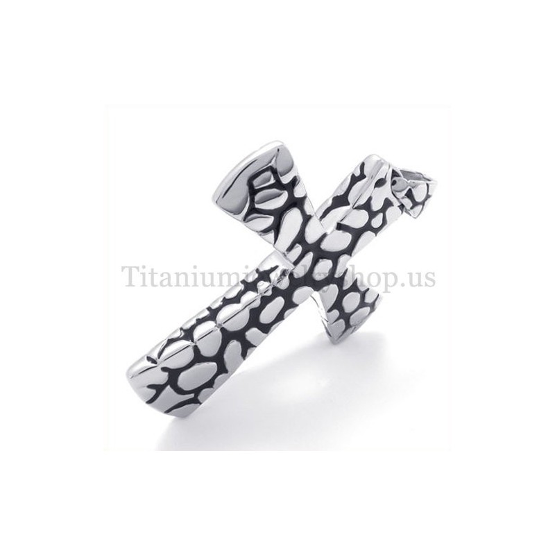 Sølv Scree Pattern Titanium Kors Vedhæng