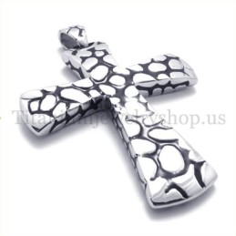 Sølv Scree Pattern Titanium Kors Vedhæng