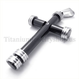 Moderigtigt Sort Cylinder Titanium Korsvedhæng