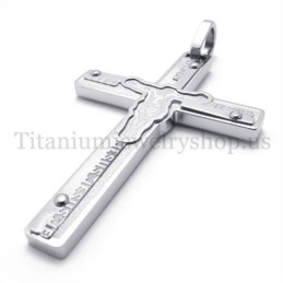 Udskåret Jesus Titanium Kors Vedhæng