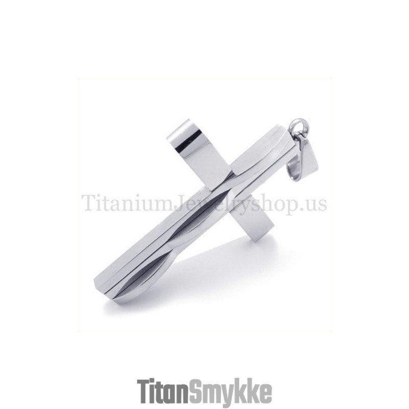 Sølv Fashion Man Titanium Kors Vedhæng