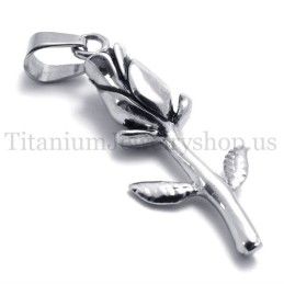 Sølv Smuk Rose Titanium Vedhæng