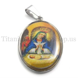 Madonna Og Jesus-Serien Titanium Vedhæng