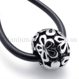 Sølvblomster Fortunate Perle Titanium Vedhæng