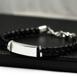 Fine Edition Titanium Læderarmbånd
