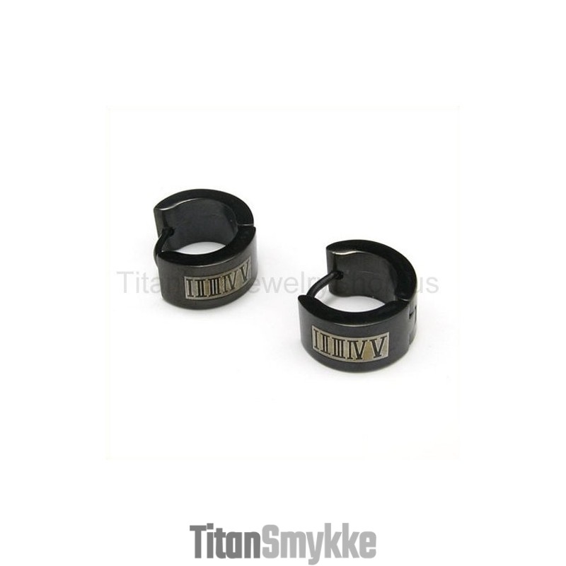 Romerske Tal Titanium Øreringe Romerske Tal Titanium Øreringe