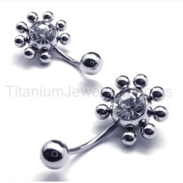 Solsikke Titanium Indlagte Diamantøreringe