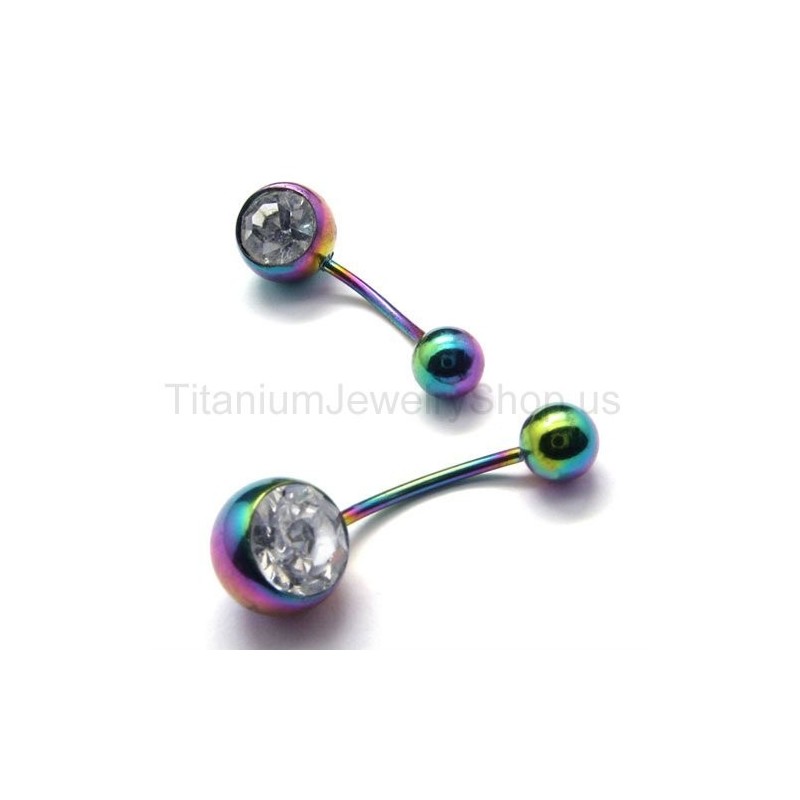 Farvede Mini Titaniumindlagte Diamantøreringe