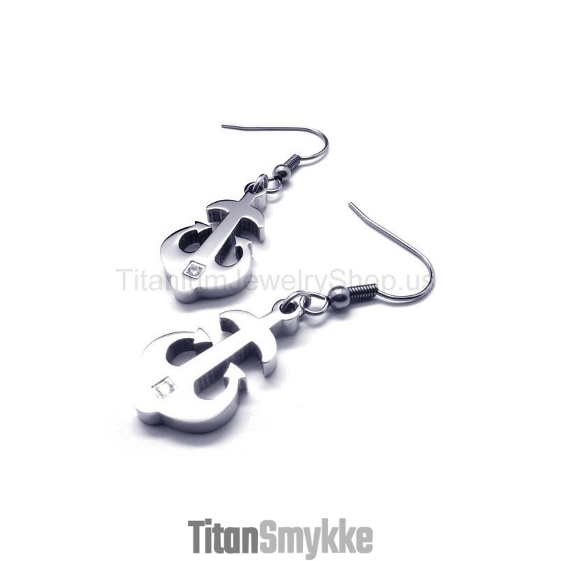 Sølv Titanium Ankerøreringe Sølv Titanium Ankerøreringe