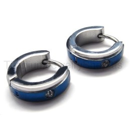 Blå Titanium Diamantøreringe