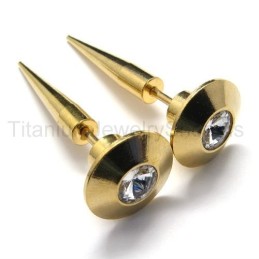 Guld Hobnail Titanium Øreringe