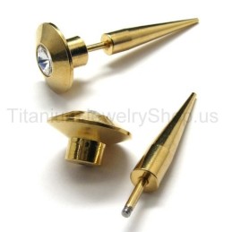 Guld Hobnail Titanium Øreringe