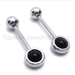 Sølv Magic Stick Titanium Øreringe