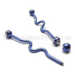 Blå Twisted Titanium Øreringe