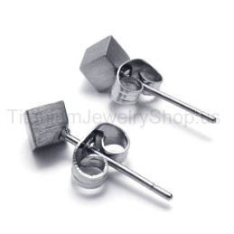 Sølv Rose Titanium Øreringe