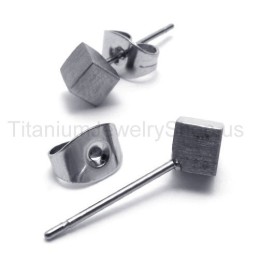 Sølv Rose Titanium Øreringe