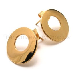 Titanium Øreringe I Guld