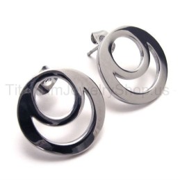 Sølv Two-Loop Titanium Øreringe