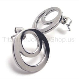 Sølv Two-Loop Titanium Øreringe