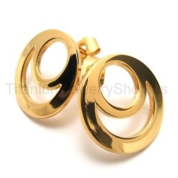 Guld Two-Loop Titanium Øreringe